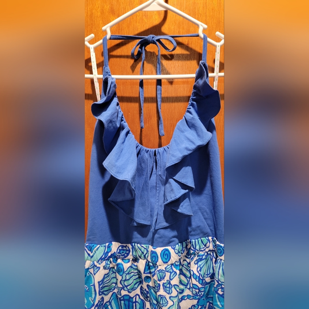 Blue Ruffle Summer Dress - Picture 2 of 7